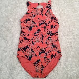 Lands’ End Halter One-piece tank Swim Suit M 10/12